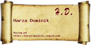 Harza Dominik névjegykártya
